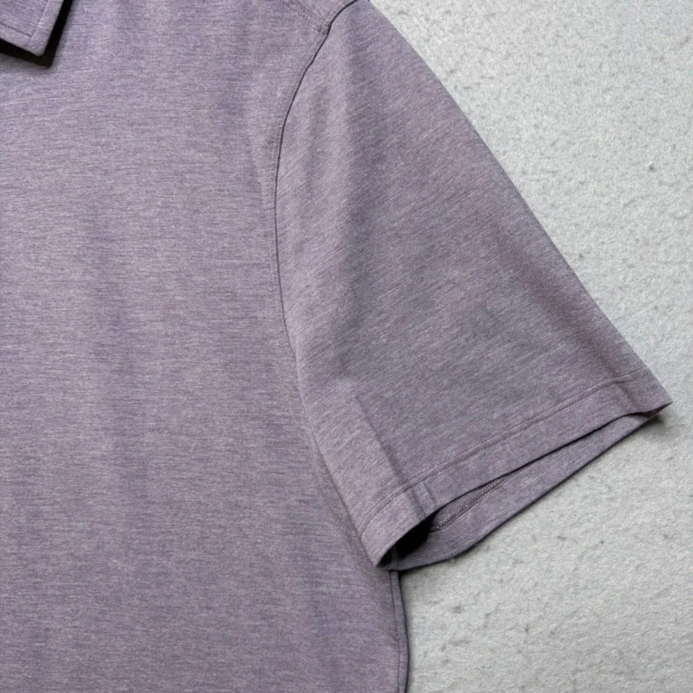 Lululemon Evolution Polo Shirt Mens Large Purple Heathered Short Sleeve Golf